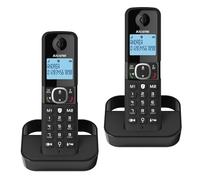 ALCATEL F860 Duo - Téléphone sans fil DECT - Grand écran rétroéclairé - Mains libres - Barring d'appels - 2 touches mémoire directe - 2 combinés - Noir