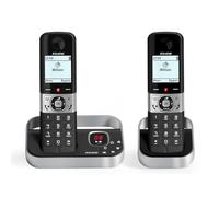 ALCATEL F890 Voice Duo - Téléphone Fixe Sans Fil DECT Avec Répondeur - Écran Graphique Haute Résolution - Mains Libres - Blocage Des Appels - Sonnerie VIP - Répondeur 50 Min - 2 Combinés - Noir/Gris