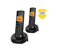 Alcatel Téléphone fixe sans fil DECT E260 S Voice Duo – Répondeur, Blocage appels – 2 combinés Noir