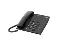 ALCATEL T26 Noir - Téléphone Fixe Filaire - Indicateur Lumineux pour Appel Entrant - Touche Rappel - Touche Mute - Sonnerie à 3 Niveaux - Fixation Murable Possible - Noir