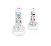 Alcatel Téléphone sans fil XL685 Duo DECT – sans répondeur, 2 combinés, grandes touches, Blanc