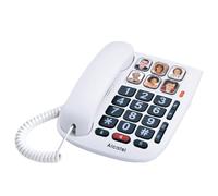ALCATEL TMAX 10 - Téléphone filaire pour Seniors - Grandes touches - Mains libres - Indicateur d'appel entrant éclairé - Touches avec photos - Compatible avec les aides auditives - Blanc