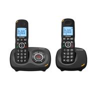 ALCATEL XL595 B Voice Duo - Téléphone Fixe Sans Fil Senior Avec Répondeur - Grand Écran Rétroéclairé - Mains Libres - Fonction Blocage Des Appels - Audio Boost - Répondeur 14 Min - 2 Combinés - Noir