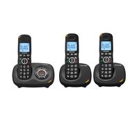 ALCATEL XL595 B Voice Trio - Téléphone Fixe Sans Fil Senior Avec Répondeur - Grand Écran Rétroéclairé - Mains Libres - Fonction Blocage Des Appels - Audio Boost - Répondeur 14 Min - 3 Combinés - Noir