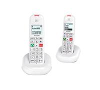 Alcatel Téléphone sans fil XL685 Duo DECT – sans répondeur, 2 combinés, grandes touches, Blanc