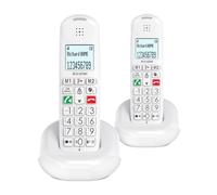 Alcatel Téléphone sans fil XL685 Duo DECT – sans répondeur, 2 combinés, grandes touches, Blanc