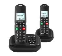 ALCATEL XL685 Voice Duo - Téléphone Fixe sans Fil DECT Senior Format XL avec Répondeur - Écran Haute Lisibilité - Grandes Touches - Audio Boost - Mains Libres - Blocage des Appels - 2 Combinés - Noir