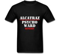 Alcatraz Psycho Ward T-Shirt Graphic Tee Printed Top Mens Black Shirt XXL