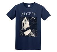 Alcest T-Shirt Graphic Tee Printed Top Mens Navy Shirt L