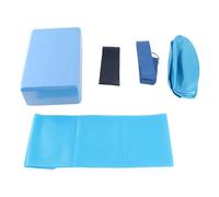 AlcheLHymist Ensemble de Fitness de Yoga 5 pièces, Blocs de Yoga avec Ceinture Extensible, Serviette en Latex et Boucle de résistance, kit d'entraînement Complet pour Salle de Sport à