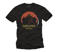 Alchemist Brotherhood T-Shirt - Edward & Alphonse Fullmetal Comic Anime Cadeau Manga Noir L