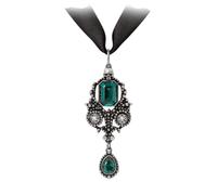 Alchemy Collier England Lost Jewels of Paris, pendentif gothique en cristal vert