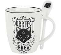 Alchemy Gothic Mug Purrfect Brew 1977 Unisexe Porcelaine Blanc/Noir