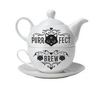 Alchemy England Purrfect - Service Thé Pour Un Unisexe Théière noir/blanc Porcelaine