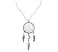 Alchemy Gothic Attrape-Rêves Païen Femme Collier Couleur Argent Étain