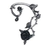 Alchemy Gothic Black Rose Ear Wrap Bijou d'oreille Couleur Argent