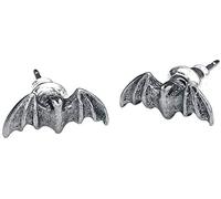 Alchemy Gothic - Boucles d'Oreilles Gothique Chauve-Souris Etain Anglais Clous - 1 Paire