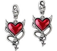 Alchemy Gothic Clous D'Oreille Devil Heart Femme Set de boucles d'oreilles Standard Étain
