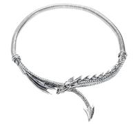 Alchemy Gothic Collier Dragons Lure Femme Collier couleur argent Étain