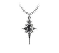Alchemy Gothic Collier Étoile Unisexe Collier Noir/Argent Étain