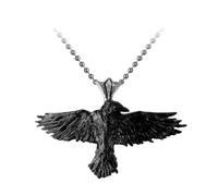 Alchemy Gothic Corbeau Noir Unisexe Collier Noir Étain