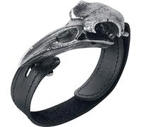 Alchemy Gothic Crâne De Corbeau Unisexe Bracelet en cuir Standard Cuir