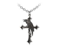 Alchemy Gothic Crux Corvis Pendant Unisexe Collier Couleur Argent Étain