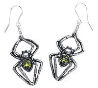 Alchemy Gothic Emerald Venom Bijou d'oreille Couleur Argent