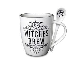 Alchemy Gothic Ensemble Tasse et cuillère Witches Brew Blanc/Noir