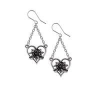 Alchemy England Boucles d'oreilles Heart of Blackness Rose Heart Dangles Étain noir/argent Femme