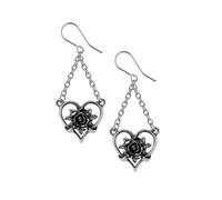 Alchemy Boucles d'oreilles England Heart of Blackness - Rose Heart Dangles, Bijoux Punk