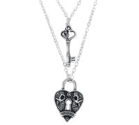 Alchemy Gothic Key To Eternity Femme Collier noir/argent