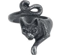 Alchemy Gothic Le Chat Noir Ring Femme Bague Noir XXS-XS Étain