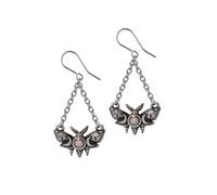 Alchemy Gothic Lunar Moth Femme Boucles d'oreilles noir/argent Étain