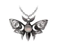 Alchemy England Collier Lunar Moth - Pendentif gothique unisexe en étain noir/argent