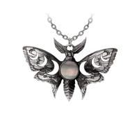 Alchemy Gothic Lunar Moth Unisexe Collier noir/argent Étain
