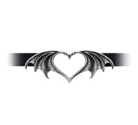 Alchemy Gothic Nocte Amor Femme Serre-cou noir/argent Étain