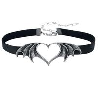Alchemy Gothic Nocte Amor Femme Serre-cou noir/argent Étain