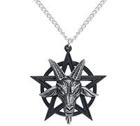 Alchemy Gothic Pendentif Baphomet Homme Collier Noir/Argent, One Size, Étain