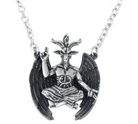 Alchemy Gothic Personal Baphomet Femme Collier noir/argent Étain