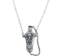 Alchemy Gothic Poisoned Coffin Pendant Femme Collier noir/argent Étain