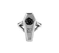 Alchemy Gothic RIP Rose Bague Couleur Argent XXS