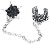 Alchemy Gothic Boucles d'oreilles Rosa Nocta or gris G