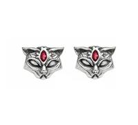 Alchemy Gothic Sacred Cat Studs Set de Boucles d'oreilles Couleur Argent