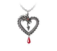 Alchemy Gothic Vouivre Unisexe Collier argent/rouge Étain