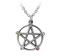 Alchemy Gothic Wiccan Elemental Collier Gothique Pendantif Pentagramme (Couleur Argent)
