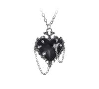 Alchemy Gothic Witches Heart Femme Collier couleur argent Étain