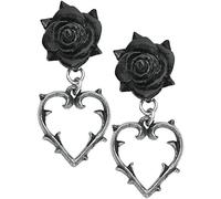 Alchemy Gothic Wounded Love Ear Studs Set de Boucles d'oreilles Noir/Argent