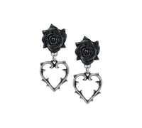 Alchemy Gothic Wounded Love Ear Studs Set de Boucles d'oreilles Noir/Argent