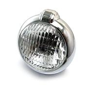 Alchemy Parts 1 X Personnalisé Chrome Rond Métal Classique Phare - 12v/35w Hi Bas Faisceau - pour Moto Flotteur Chopper